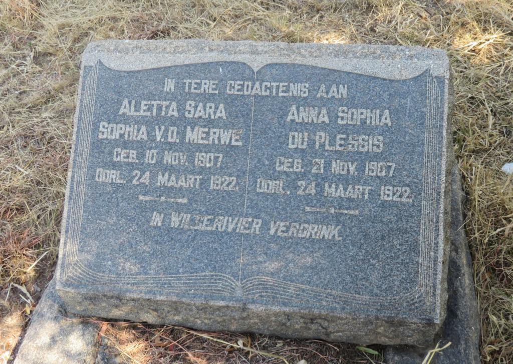 Oranjeville grave vd Merwe
